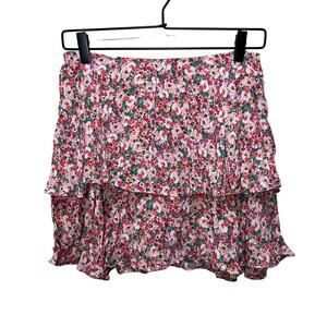 Zara Ruffled Multi-Color Floral Skort Size S